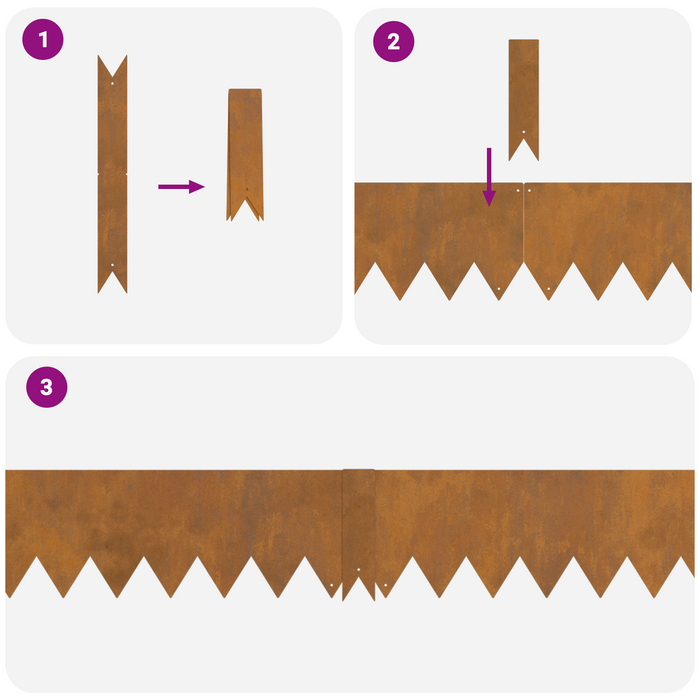 Bordi per prato 30 pezzi 100x0.5x15 cm Acciaio resistente
