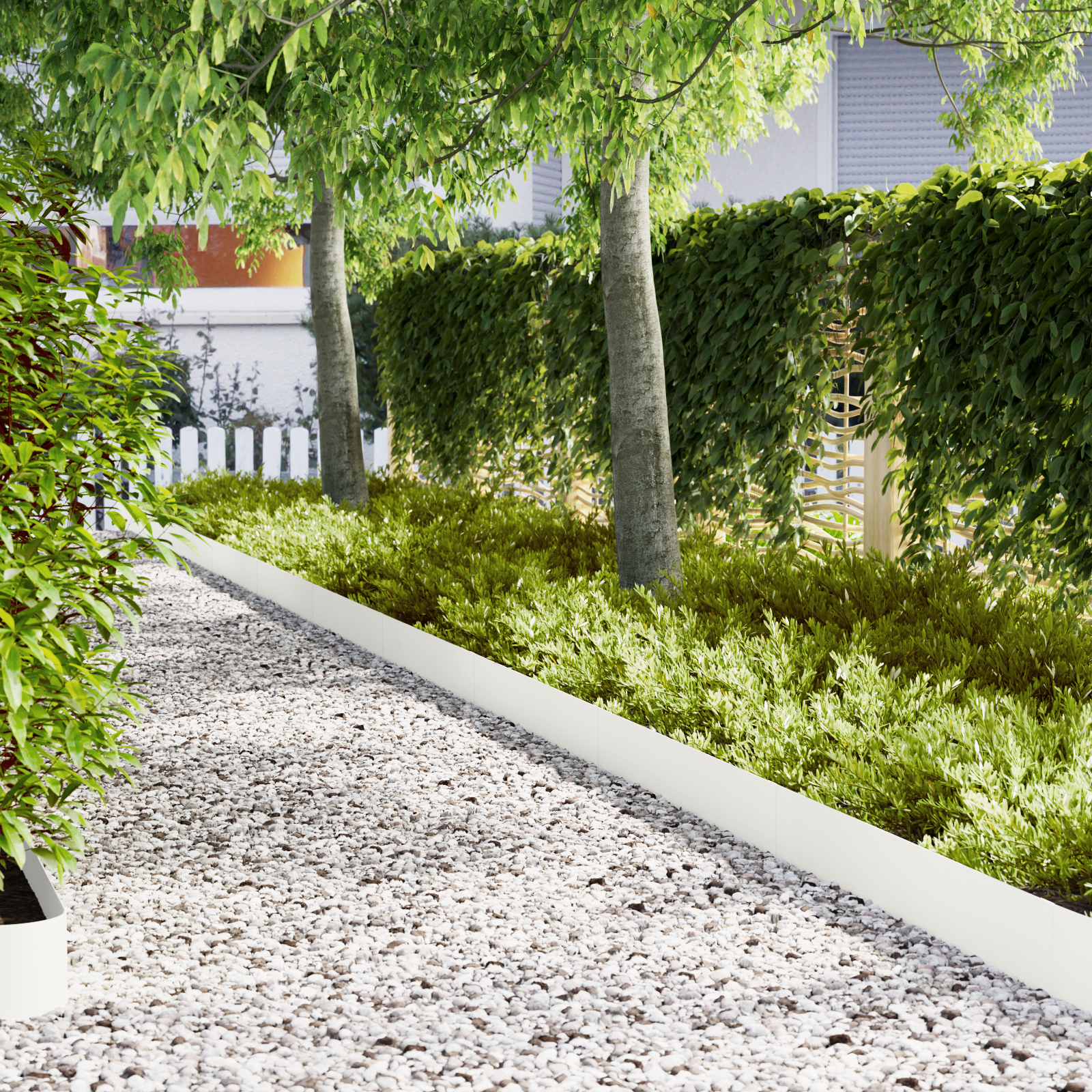 Bordature Prato 30 pz Bianche 100x0.5x20 cm Plastica