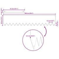 Bordature per Prato 20 pz 100x0.5x20 cm Acciaio Zincato