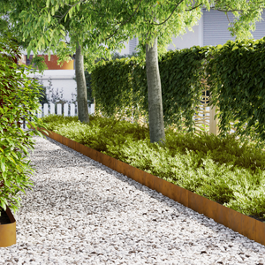 Bordi per prato 30 pcs 100x0.5x20 cm Acciaio resistente alle intemperie