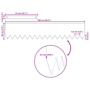 Bordi per prato 30 pcs 100x0.5x20 cm Acciaio resistente alle intemperie
