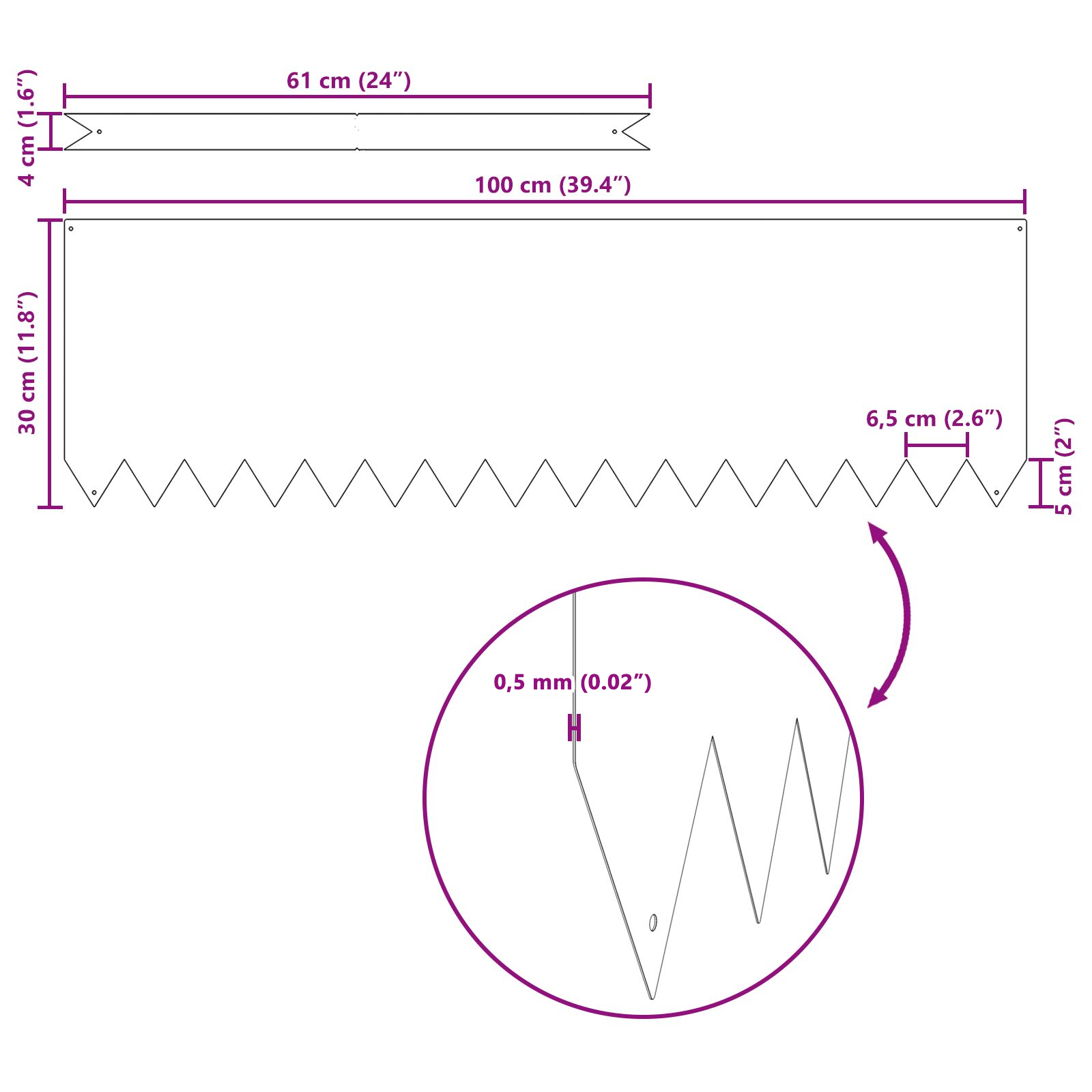 Bordi per Prati 20 pz Antracite 100x0.5x30 cm Acciaio
