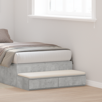 Cassetti per Letto Grigio Calcestruzzo 100x36,5x16,5 cm in Legno Ingegnerizzato di