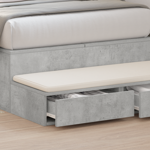 Cassetti per Letto Grigio Calcestruzzo 100x36,5x16,5 cm in Legno Ingegnerizzato di