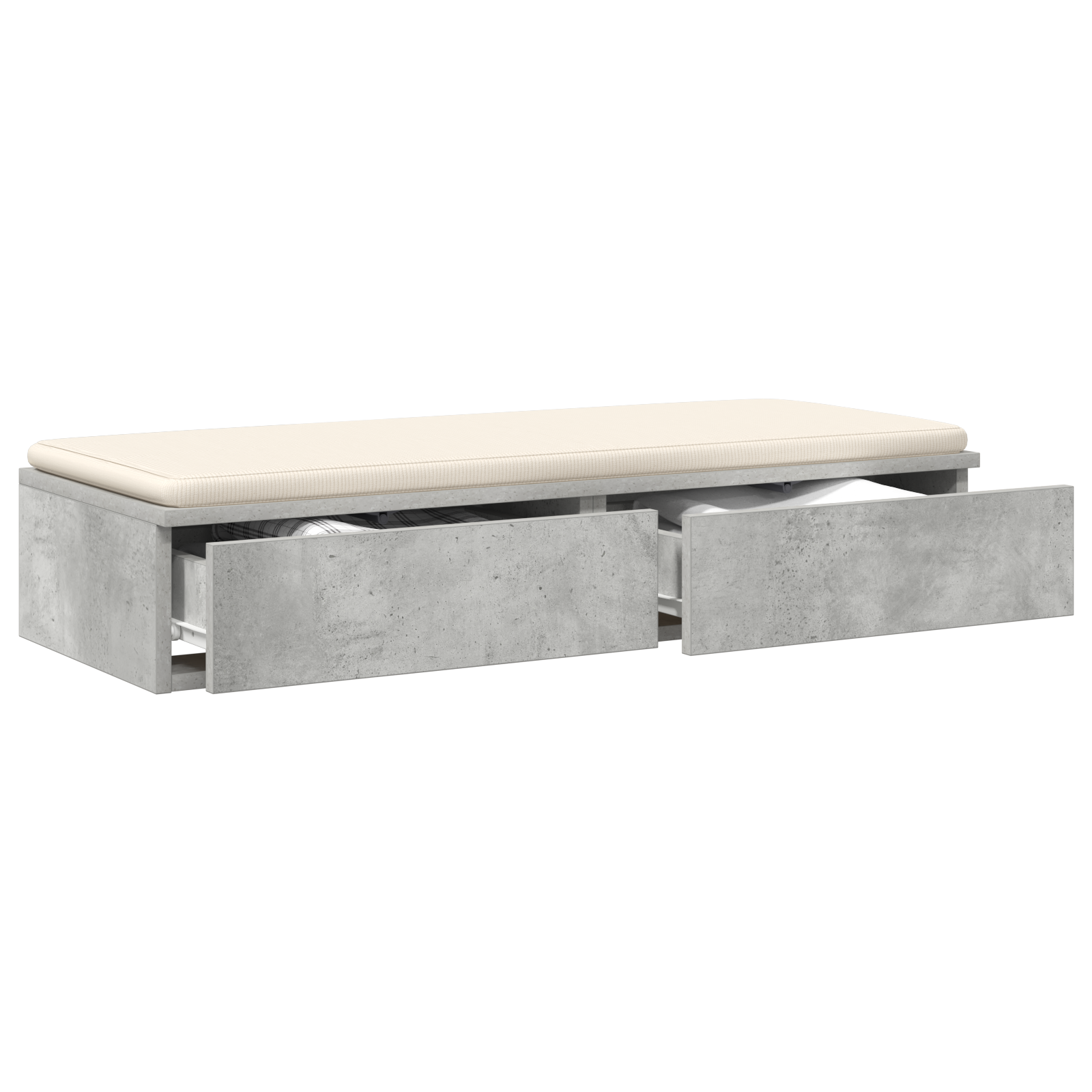Cassetti per Letto Grigio Calcestruzzo 100x36,5x16,5 cm in Legno Ingegnerizzato di