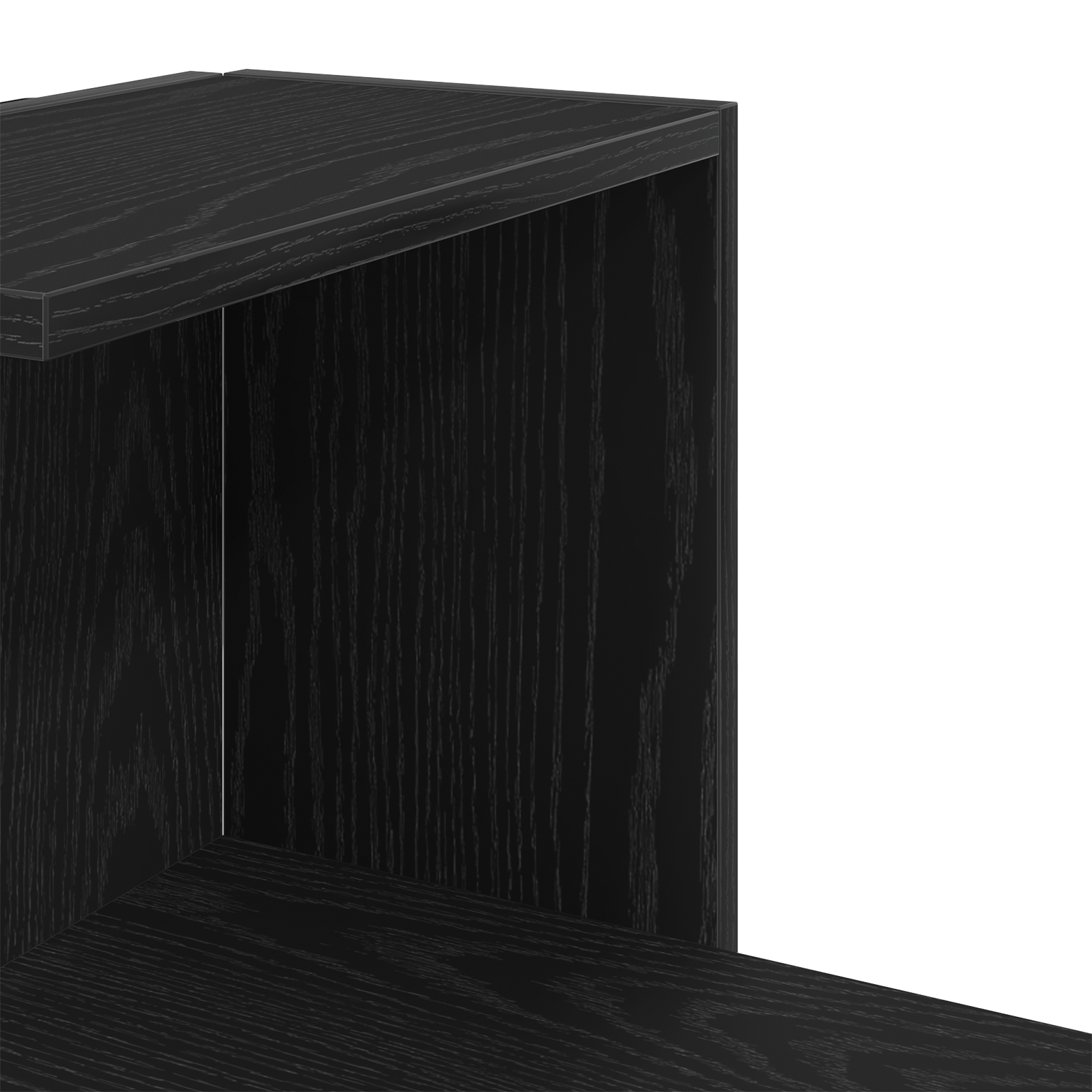 Mensola d'angolo  Nera in Rovere 36,5x36,5x140 cm in Legno Ingegnerizzato