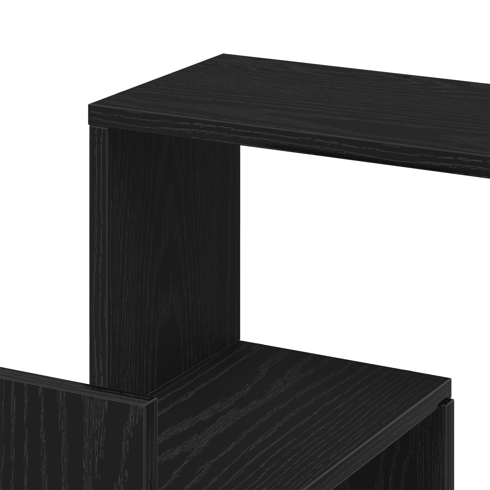 Mensola Angolare vitaXL Nero Rovere 45x45x147 cm Legno ingegnerizzato