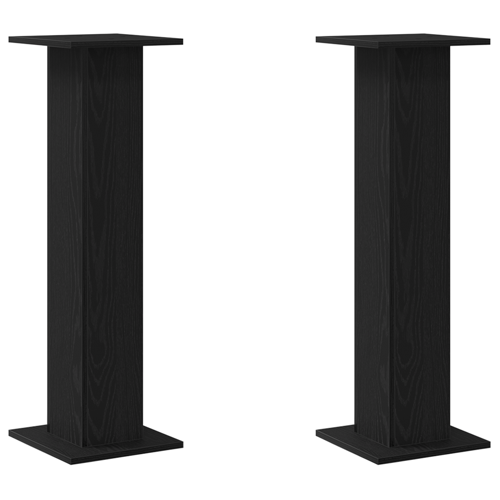 Supporti per altoparlanti 2 pz Rovere Nero 30x30x95 cm in legno ingegnerizzato