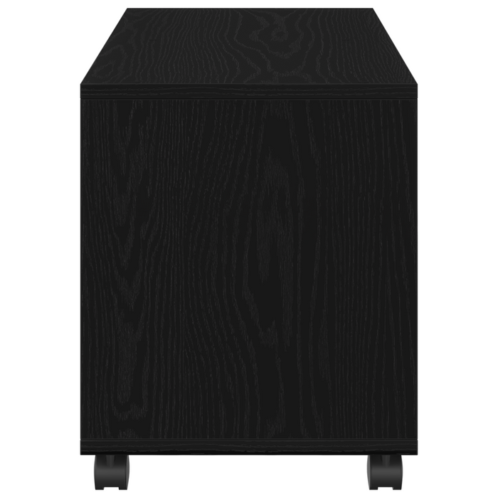 Tavolino con Ruote Rovere Nero 72x33x42,5 cm Legno Ingegnerizzato