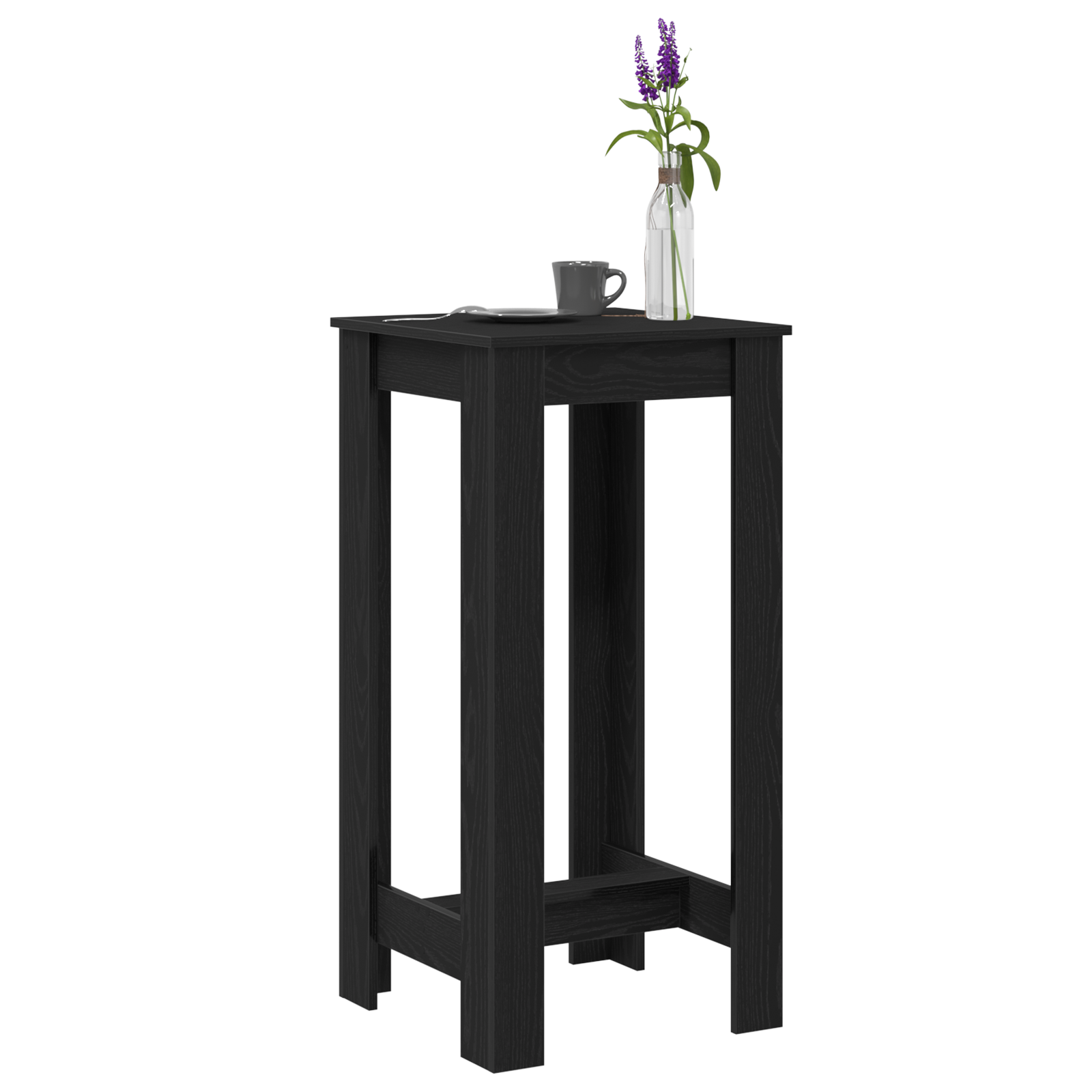 Tavolo bar  in legno ingegnerizzato nero 51x50x103,5 cm