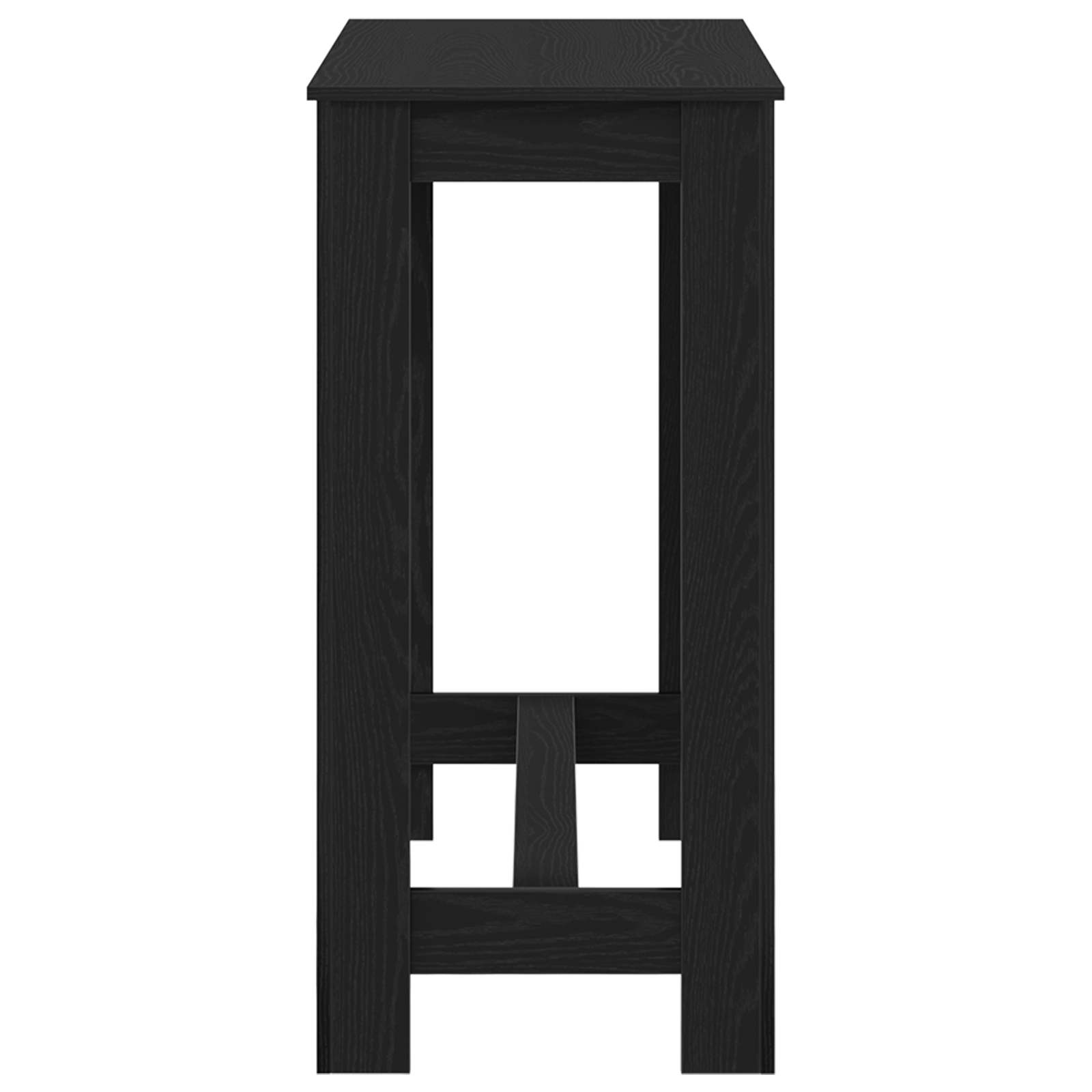 Tavolo da Bar Nero Rovere 102x50x103,5 cm in Legno Ingegnerizzato
