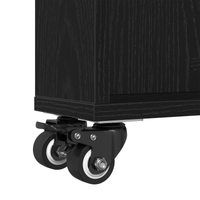 Carrello di Stoccaggio Stretto Quercia Nera 48x13x68 cm Legno Ingegnerizzato