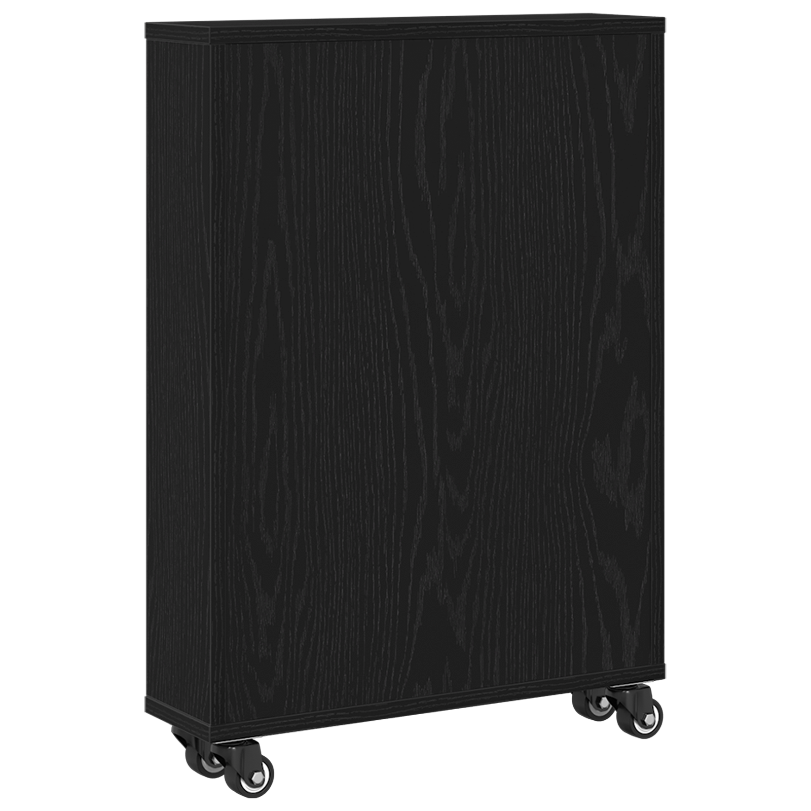Carrello di Stoccaggio Stretto Quercia Nera 48x13x68 cm Legno Ingegnerizzato