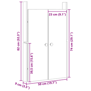 Porte da cucina esterna 2 pcs 50x9x82 cm Legno massello di pino