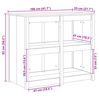 Mobile da cucina da esterno 106x55x92 cm in legno massiccio di abete di Douglas