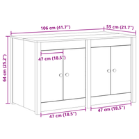 Armadio da Cucina da Esterno 106x55x64 cm Legno Massello di Pino