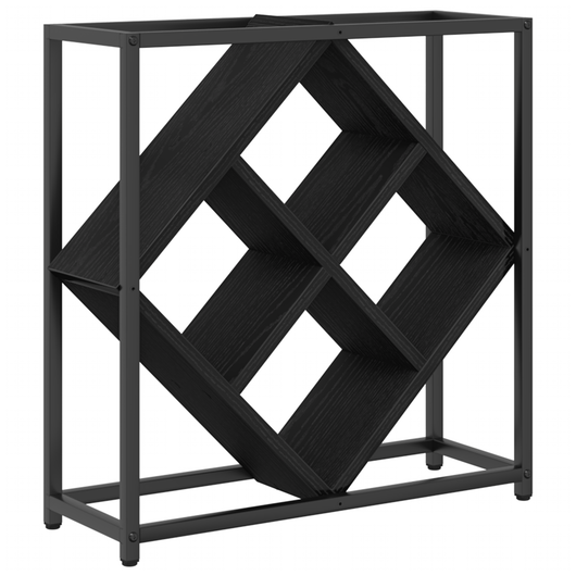 Portabottiglie Nero Rovere 51x18x52,5 cm Legno ingegnerizzato