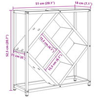 Portabottiglie in rovere affumicato 51x18x52,5 cm in legno ingegnerizzato