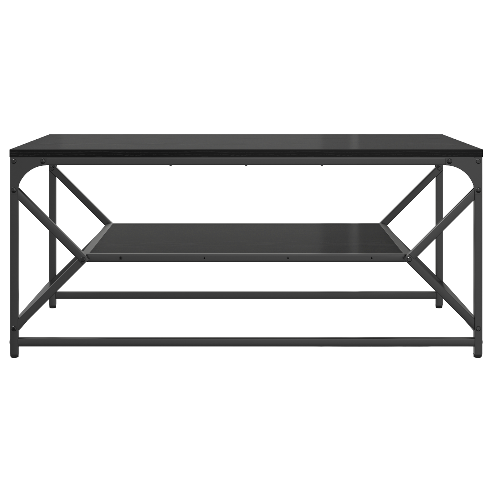 Tavolino da caffè con ripiano in rovere nero 90x50x40 cm