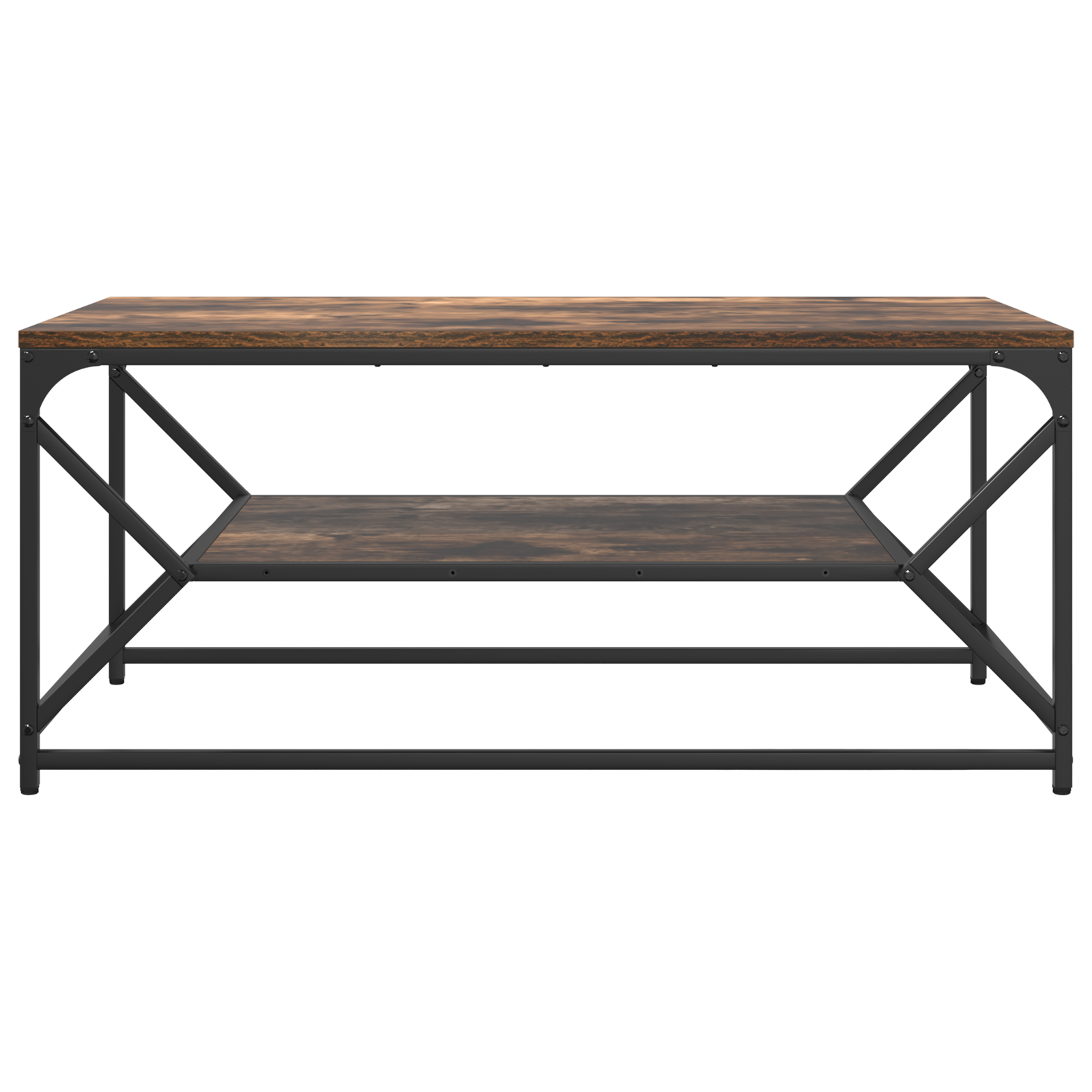 Tavolino da Caffè con Ripiano Rovere Affumicato 90x50x40 cm Legno Truciolare