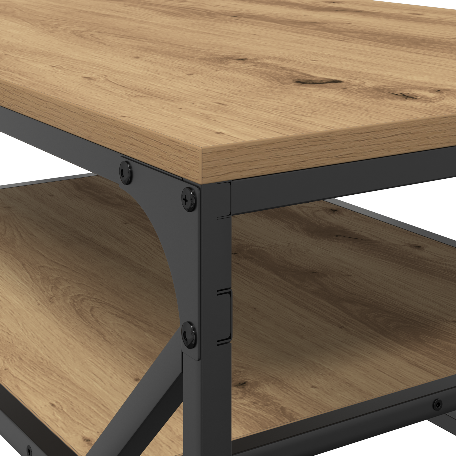 Tavolino da caffè  con piano in Rovere Artigianale 90x50x40 cm in Legno Ingenerizzato