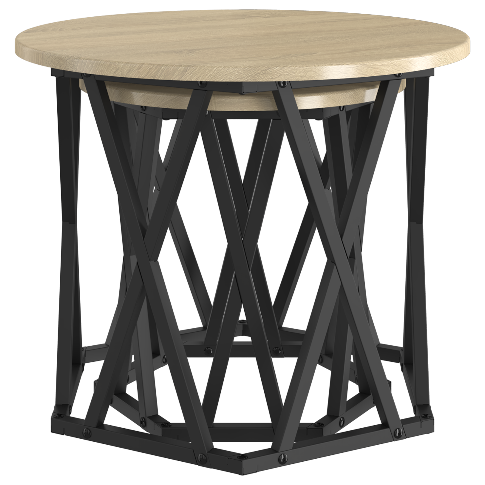 Tavolini Laterali Impilabili 2 pezzi Rovere Sonoma in Legno Ingegnerizzato