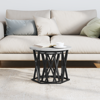 Set di 2 Tavolini Nesting Grigi Sonoma in Legno Ingegnerizzato