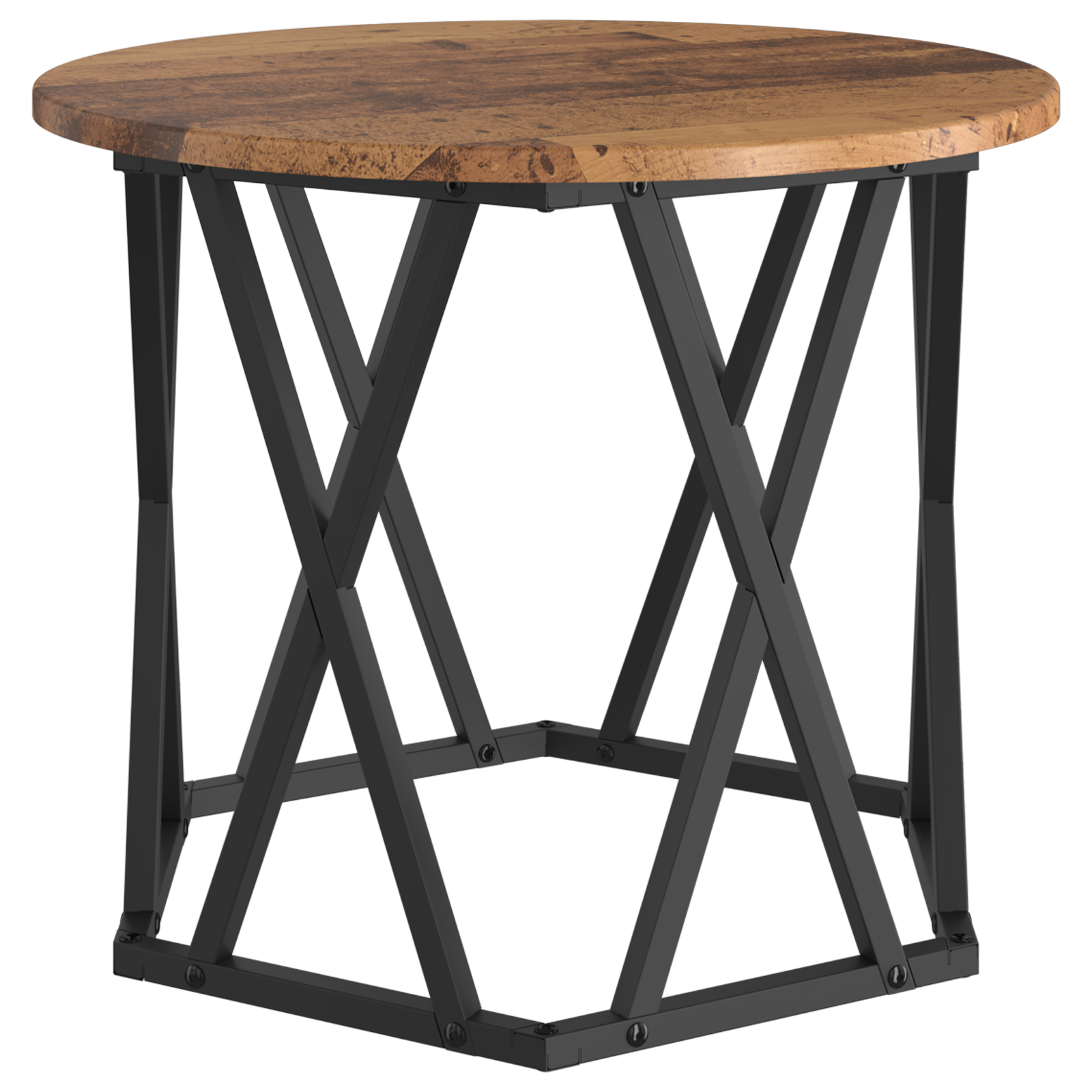 Tavolini da Vassoio 2 pz in Legno Vecchio e Legno Ingegnerizzato