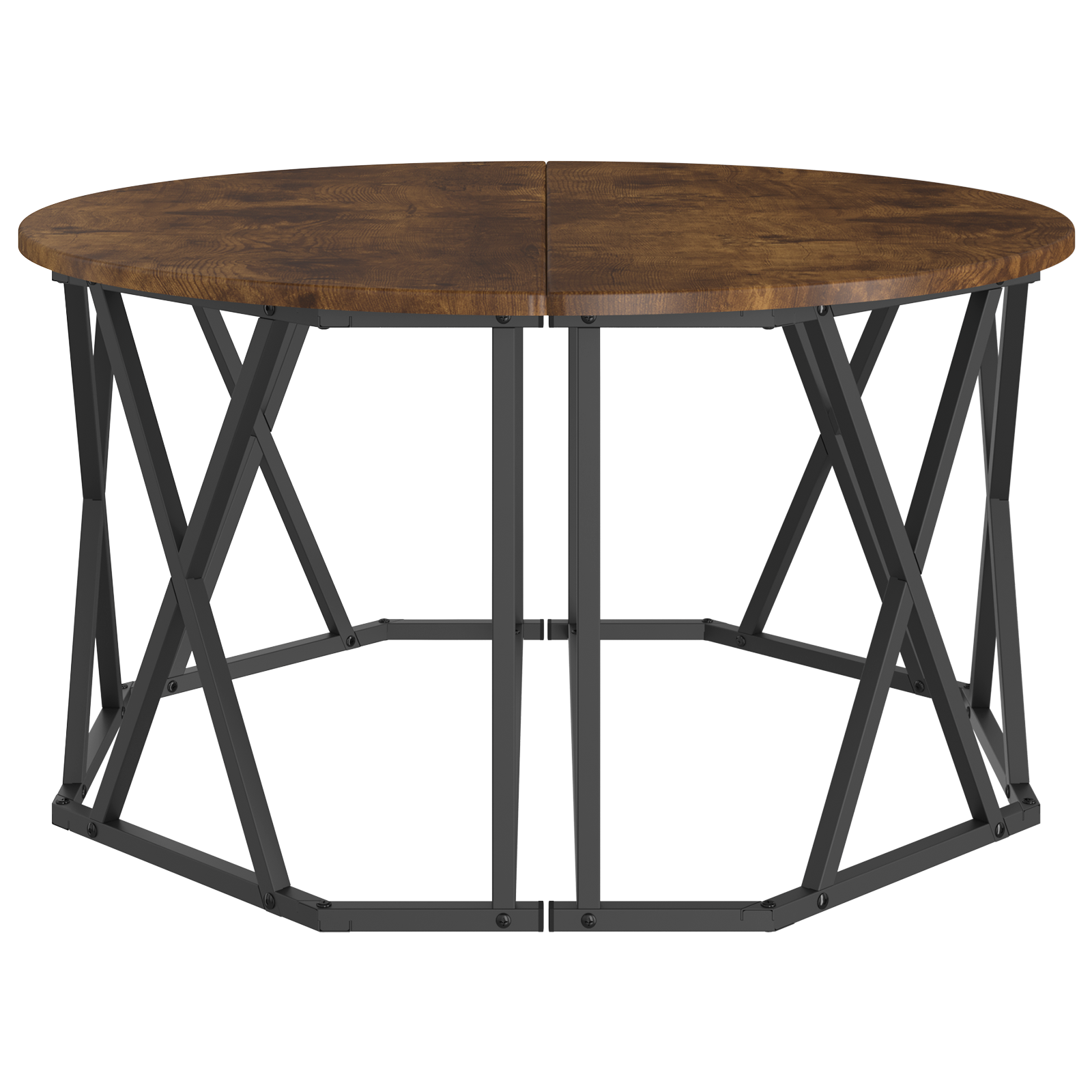 Tavolino da caffè in rovere affumicato 80x80x42 cm in legno ingegnerizzato