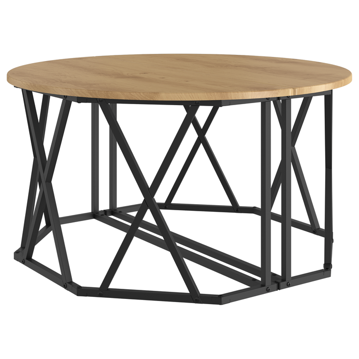 Tavolino da caffè  in rovere artigianale 31.5x31.5x16.5 pollici realizzato in legno ingegnerizzato