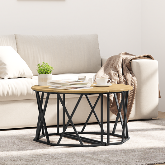 Tavolino da caffè  in rovere artigianale 31.5x31.5x16.5 pollici realizzato in legno ingegnerizzato