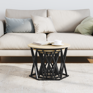 Tavolini Nesting 3 pz in Rovere Sonoma in Legno Ingegnerizzato