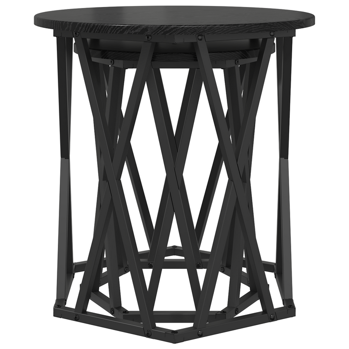 Tavolini 2 pz Nero Rovere Legno Ingegnerizzato