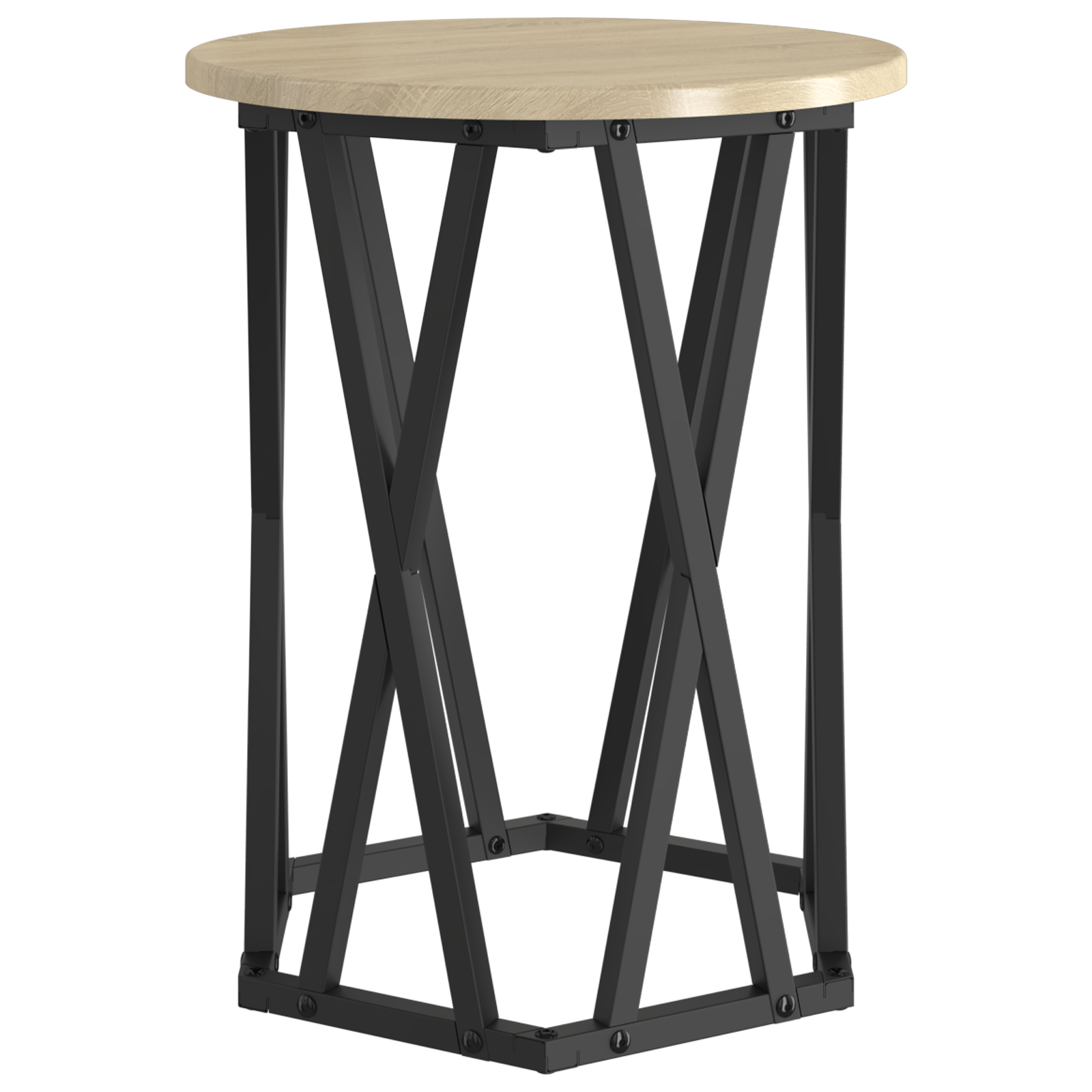 Set di 2 tavolini  in legno ingegnerizzato rovere Sonoma