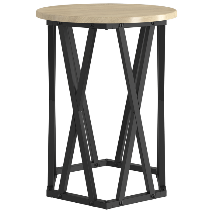 Set di 2 tavolini  in legno ingegnerizzato rovere Sonoma