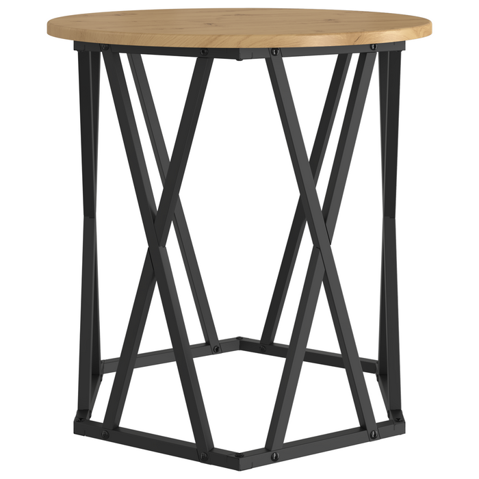 Set di 2 Tavolini in Legno Ingegnerizzato Rovere Artigianale di