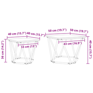Set di 2 tavolini da lato Grigio in legno ingegnerizzato Sonoma