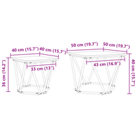 Tavolini 2 pezzi in Legno Vecchio in Compensato