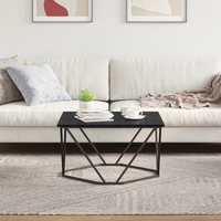 Tavolino da caffè Nero Rovere 80x80x45 cm Legno ingegnerizzato