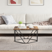 Tavolino da caffè in rovere affumicato 80x80x45 cm in legno ingegnerizzato