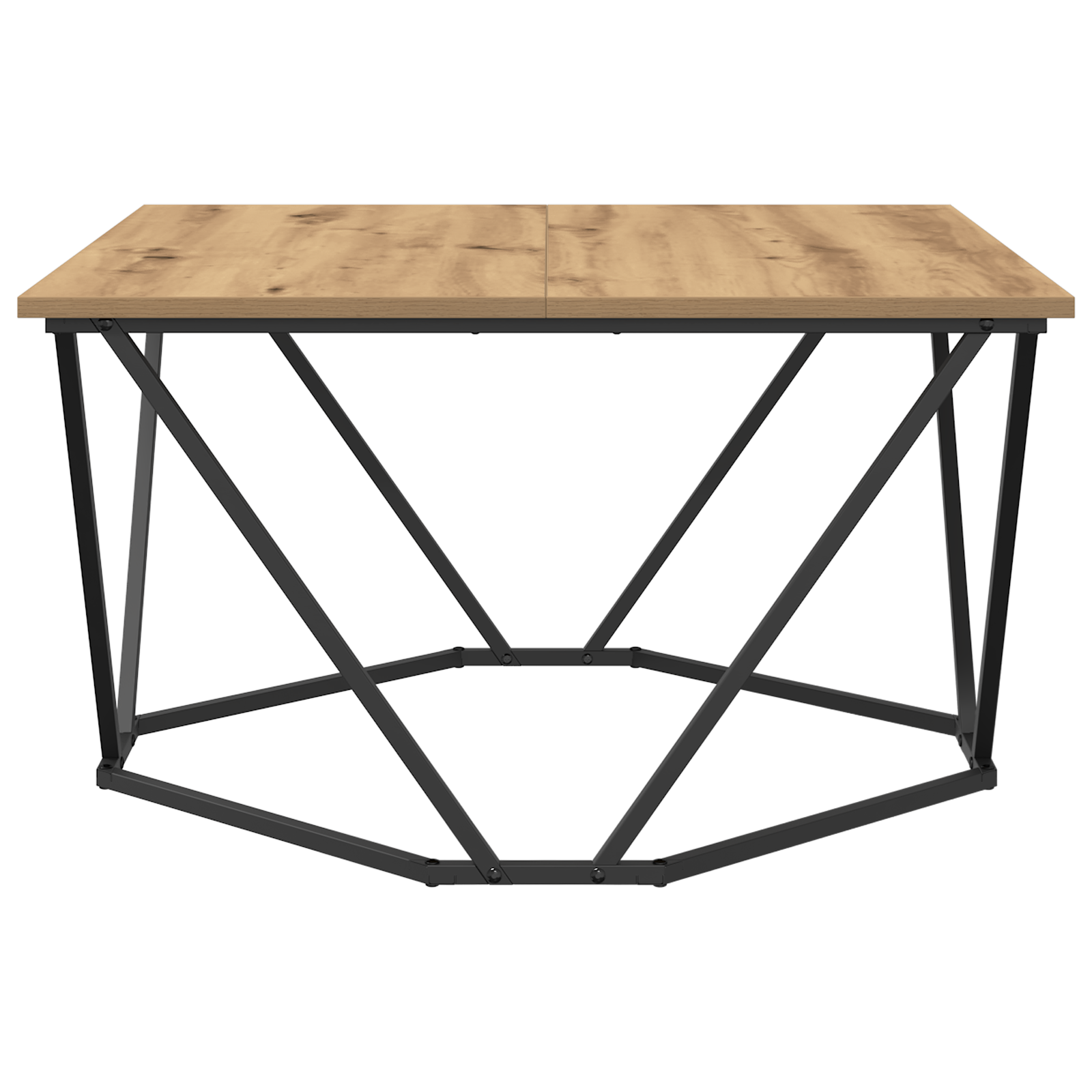 Tavolino da caffè Rovere artigianale 80x80x45 cm Legno ingegnerizzato