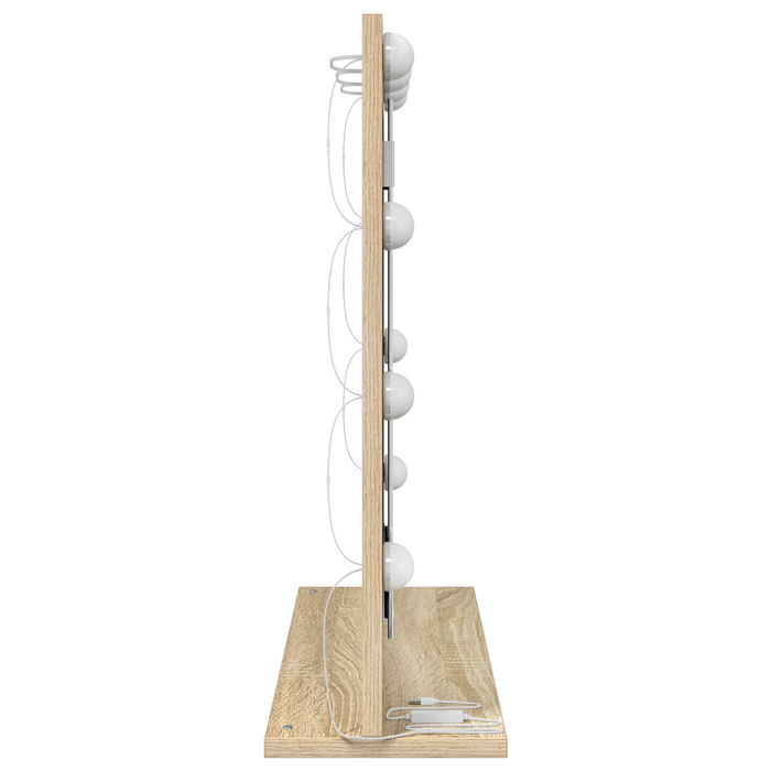 Specchio da toeletta con luci LED in rovere Sonoma 60x55x18 cm