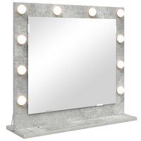 Specchio da toeletta con luci LED Grigio cemento 60x55x18 cm