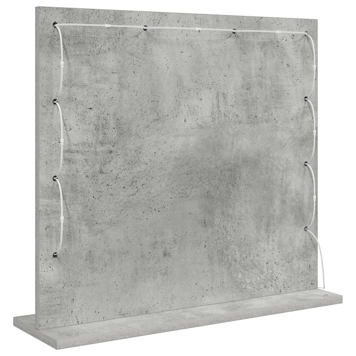 Specchio da toeletta con luci LED Grigio cemento 60x55x18 cm