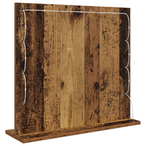 Specchio Vanity con Luci LED Legno Antico 60x55x18 cm