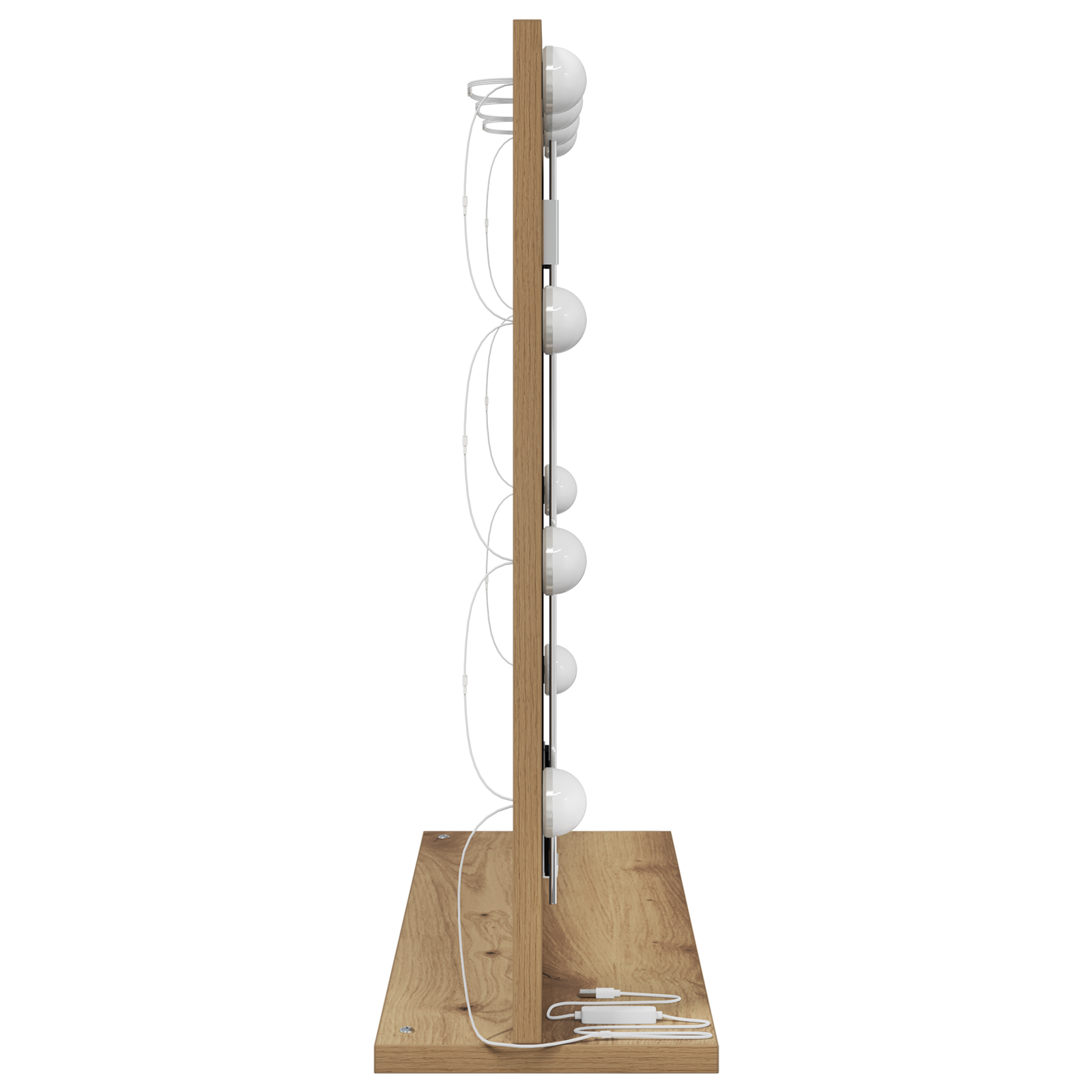 Specchio da toeletta con luci LED Rovere artigianale 60x55x18 cm