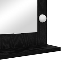 Specchio da toeletta con luci LED Rovere Nero 80x55x18 cm