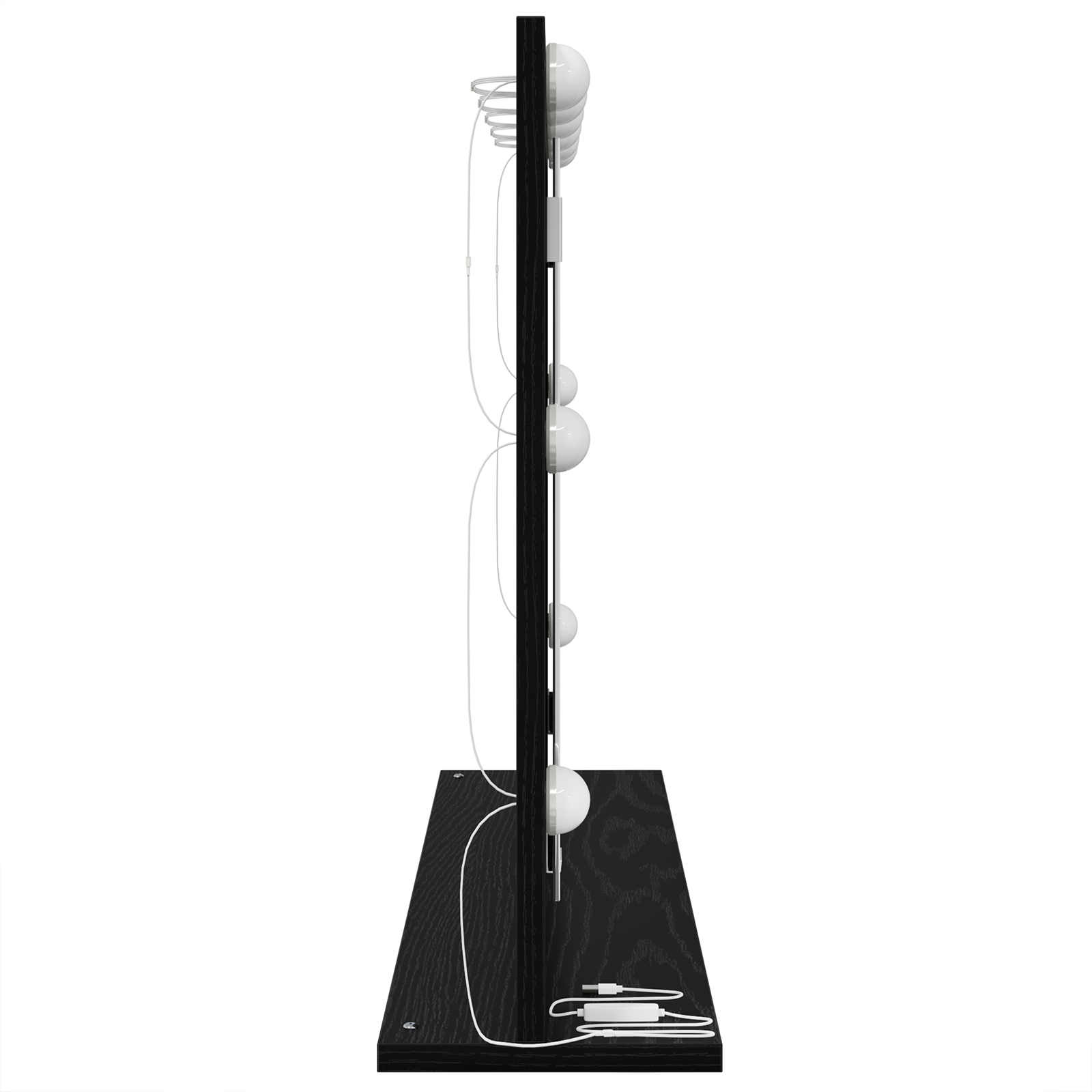 Specchio da toeletta con luci LED Rovere Nero 80x55x18 cm