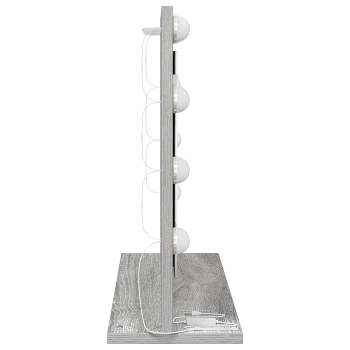 Specchio da Toeletta Grigio Sonoma MDF, Vetro 60 x 45 x 18 cm