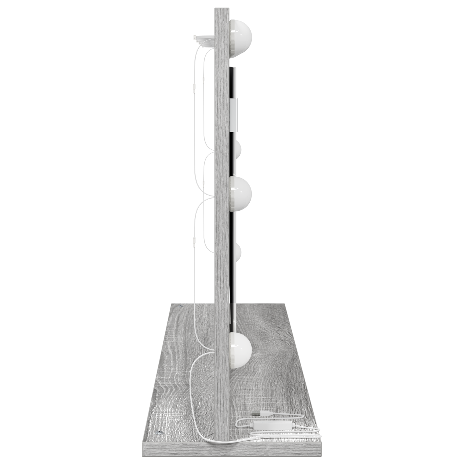 Specchio da Toeletta Grigio Sonoma Pannello di particelle, Vetro